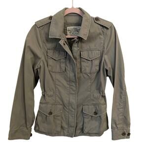 Vintage Banana Republic Travel Safari Jacket Womens Small Army Green Utility Y2K